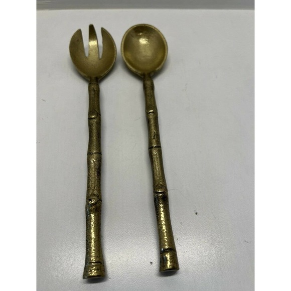 Vintage Rare Gold Aluminum Serving Spoons